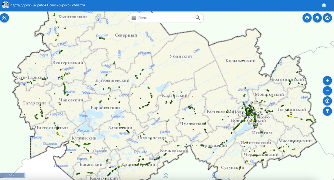 В Новосибирской области запустили интерактивную карту дорожных работ