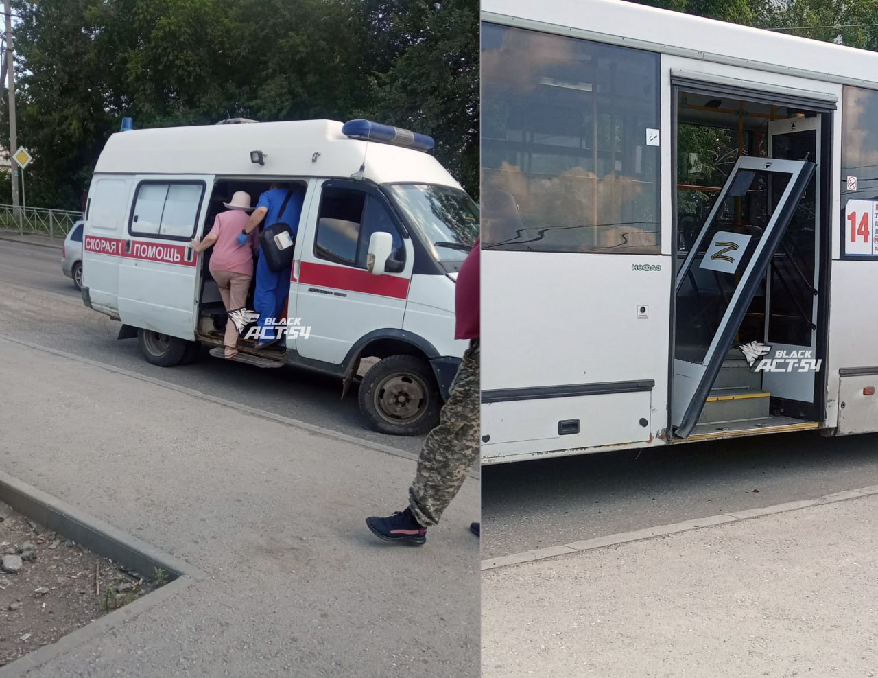 В Новосибирске отвалившаяся дверь автобуса упала на голову пожилой  пассажирке