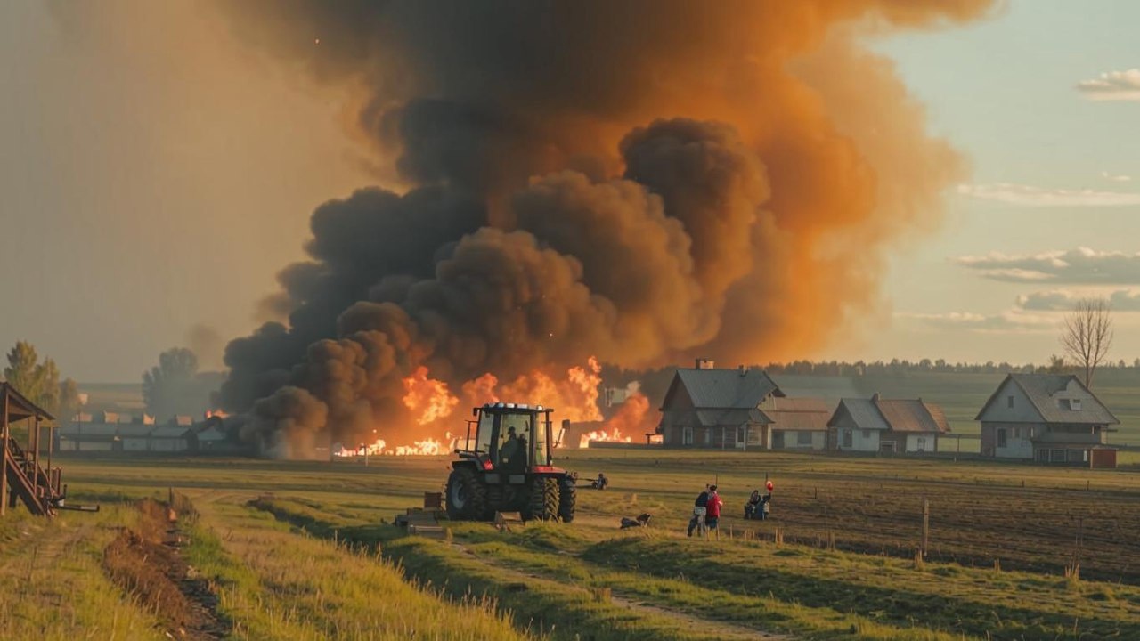 В Новосибирской области тракторист спас село «Старый Порос» от пожара